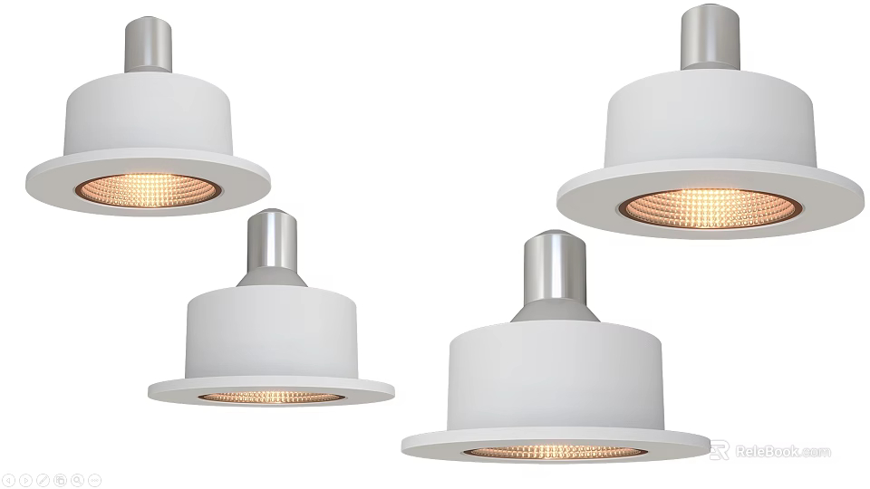 Modern White LED Downlights And Spotlights For Ceiling Illumination Fixtures 3d model 