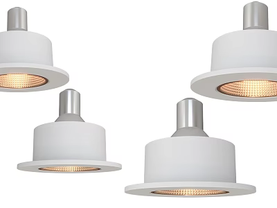 Modern White LED Downlights And Spotlights For Ceiling Illumination Fixtures 3d model