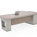 Modern Office Desk With Wooden Top And Side Drawer Cabinet In Minimalist Design