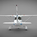Small Passenger Plane Featuring Blue And White Stripes Single Propeller And B-HRON Registration