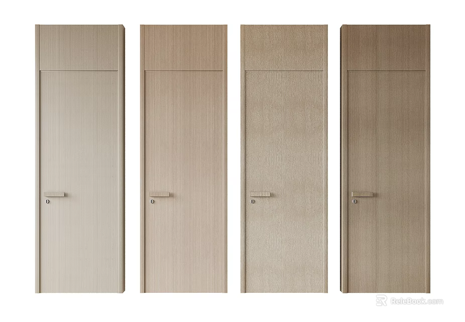 Modern Wooden Hinged Doors With Simple Design And Various Styles For Interior Use 3d model 