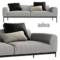 Modern Gray Sofa Set With Black And Beige Pillows And Metal Legs