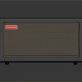 Black Musical Instrument Amplifier With Yellow Trim And Control Panel Grill Design