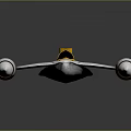 Futuristic Yellow Spaceship Design With Aerodynamic Shape And Silver Engines For Cosmic Exploration