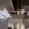 Elegant Modern Hotel Lobby Interior With Crystal Chandelier And Reception Desk