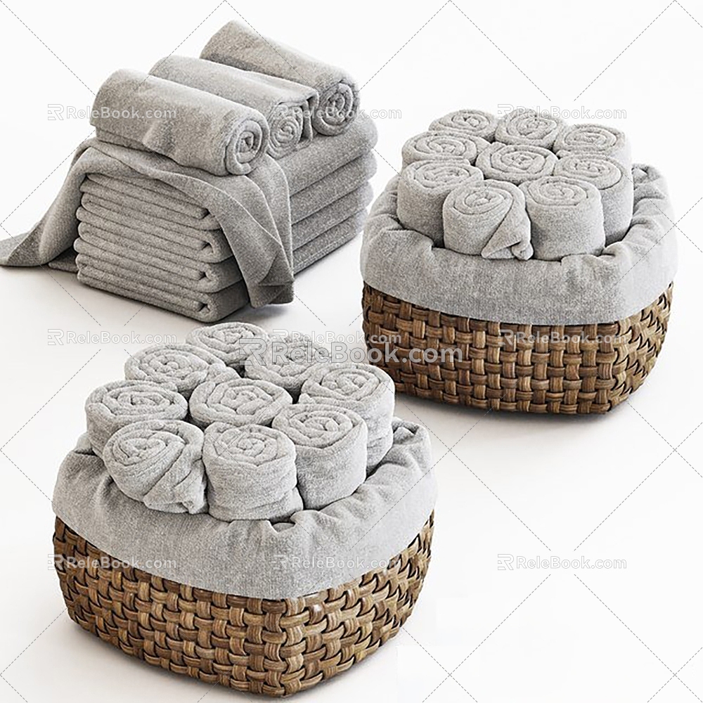 Modern Towel Hotel Towel Bath Towel 3d model