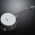 Acoustic Banjo String Musical Instrument With Wooden Neck White Resonator And Metal Parts