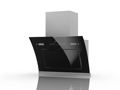 Modern Kitchen Range Hood With Black Panel And Digital Display Sleek Design 3d model