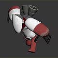 Mechanical Character And Biomechanical Creature With White Red Armor In Dynamic Pose 3d model