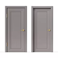 Elegant Gray Swing Doors with Gold Handles for Modern Interior Design
