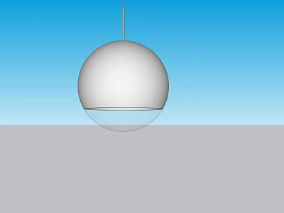Modern Silver Spherical Chandelier with Sleek Design Hanging in Minimalist Interior Space 3d model