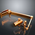 Golden Metal Bracket Holder With Shiny Surface And Polished Bolts For Daily Life Use