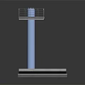 Blue Industrial Column Structure With Platform Railing Ladder And Concrete Base