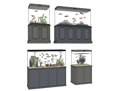 American Fish Tank Fish Tank Aquarium 3d model