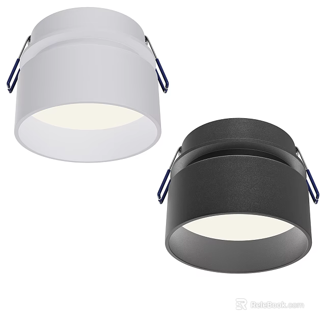Modern White and Black LED Downlights with Sleek Design for Home Ceiling Lighting 3d model 