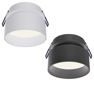 Modern White and Black LED Downlights with Sleek Design for Home Ceiling Lighting 3d model