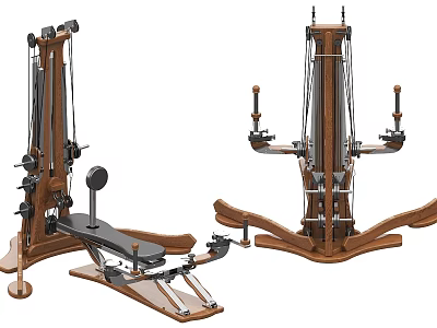 Professional Wooden Pilates Equipment With Reformer And Cadillac For Home Studio Use 3d model