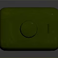 Green Plastic Canteen Featuring Screw Top Lid Handle And Engraved Text