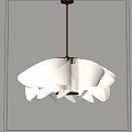 Elegant Modern White Petal Shaped Chandelier With Softly Illuminated Delicate Blades