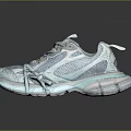 Light Blue And Gray Casual Sneakers With Mesh Design And Modern Look
