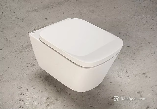 Modern Wall Mounted Toilet With Sleek White Ceramic Design And Contemporary Style 3d model 