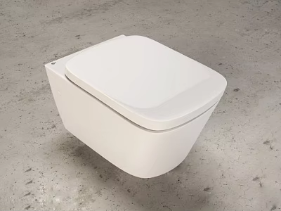 Modern Wall Mounted Toilet With Sleek White Ceramic Design And Contemporary Style 3d model