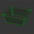 Modern Square Vegetable Washing Sink With Blue Rim And Black Smooth Body