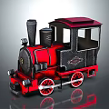 Electric Toy Train Red and Black Classic Design with Chimney and Wheels for Kids Playtime