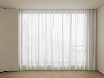 modern gauze curtain gauze curtain white curtain 3d model