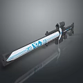 Sleek Blue Decorative Long Weapon With Modern Futuristic Design And Stylish Details