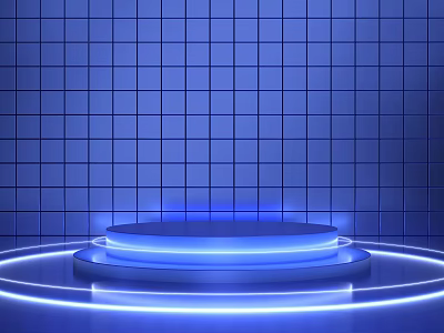 Modern e-commerce scene science and technology sense geometry e-commerce background enterprise business. 3d model