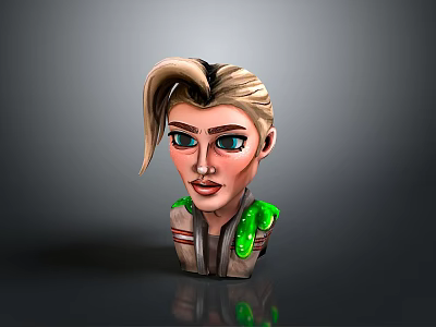 3D Cartoon Female Head Model Decorative Collectible Home Lifestyle Accessory 3d model