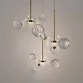 Modern Lighting Combinations With Transparent Glass Balls And Metal Brackets For Interior Design