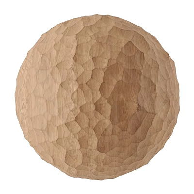 Wooden Sphere Component With Geometric Textured Surface And Decorative Design 3d model