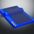 Durable Metal Coil Mesh Hardware Tool With Blue Base And Grid Structure Design 3d model