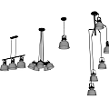 Different Modern Chandelier Designs Featuring Various Pendant Light Styles 3d model