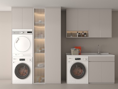 Modern washing machine cabinet 3d model