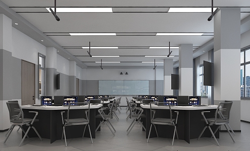 Modern School Electronic Classroom 3d model