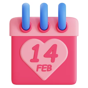 Modern Valentine's Day Decorations Cartoon Calendar Animation Calendar 3d model
