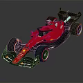 Red Formula One Race Car With Sleek Aerodynamic Design On Black Background