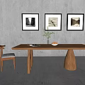 Dining table and chair combination 3d model