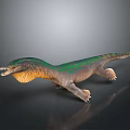 3D Dinosaur Wall Decor With Green Brown Yellow Color And Sculptural Design