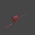 3D Dragon Head With Samurai Sword On Red Background Featuring Intricate Design And Red Eyes