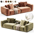 Modern Plush Upholstered Double Seater Sofa With Throw Pillows And Multiple Custom Color Options