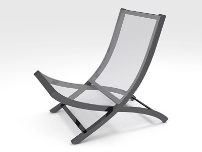 Modern Lounge Chair With Black Frame And Mesh Seat Minimalist Design 3d model