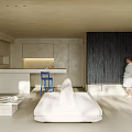 Modern Living Room Interior With White Sofa Wooden Coffee Table And Minimalist Design