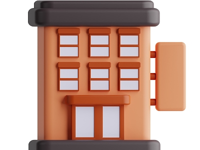 Hotel Cartoon Building Cartoon Hotel model