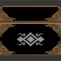 Elegant Decorative Ornament Set With Dark Box Gold Trim And Intricate Patterns