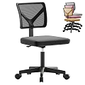 Modern Office Chair With Mesh Back And Multiple Color Seat Cushions On Wheels