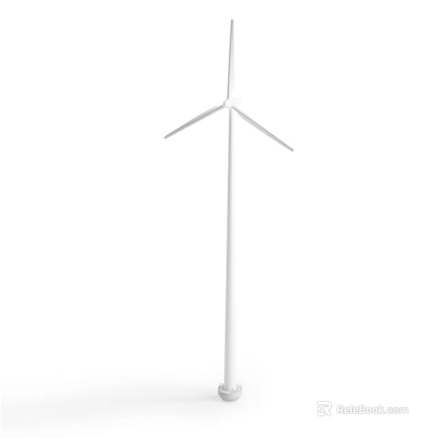 Wind Turbine Industrial Equipment With Tall Tower And Rotating Blades For Renewable Energy 3d model 